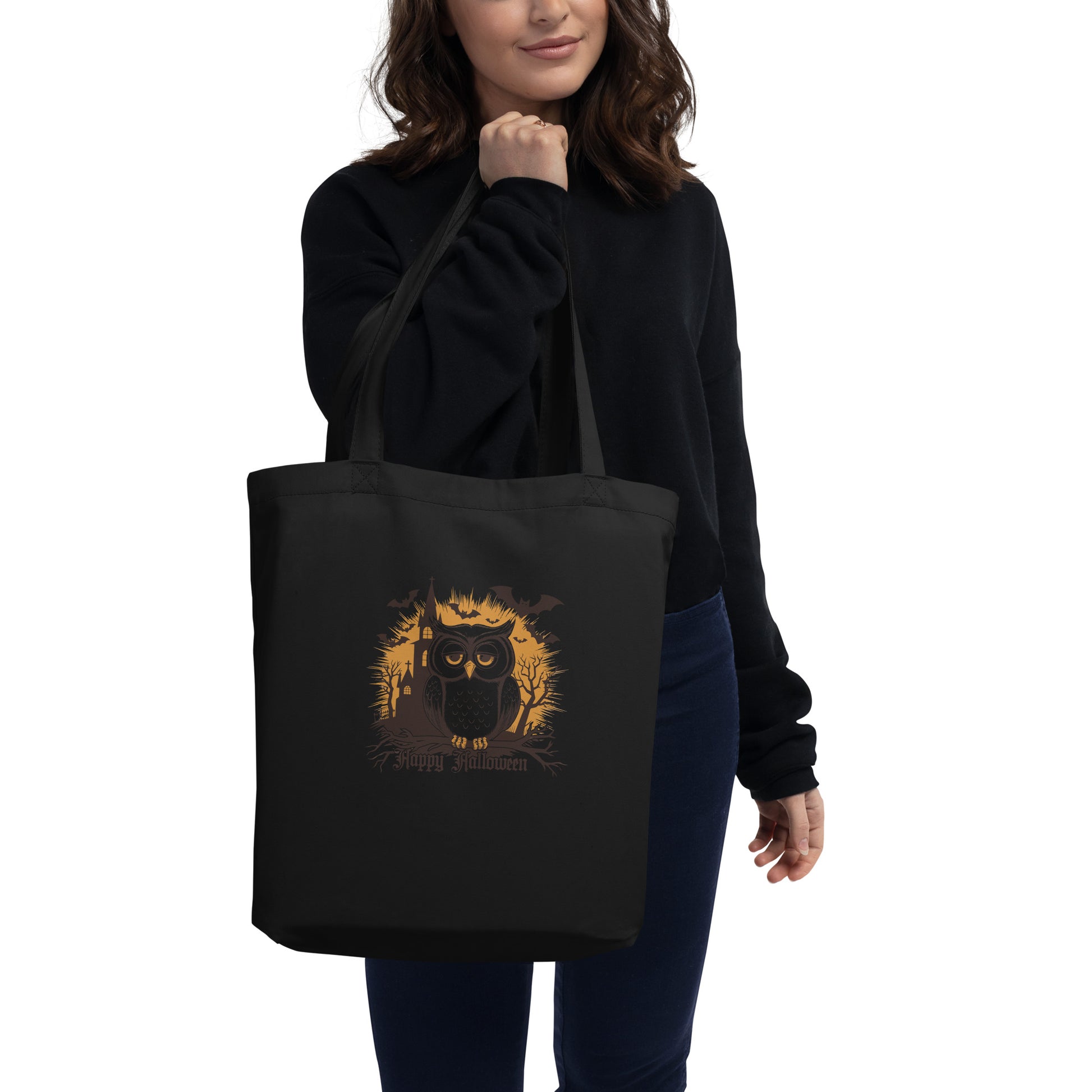 Eco Tote Bag: Halloween Owl Sustainable & Eco-Friendly Style USA Dudeily