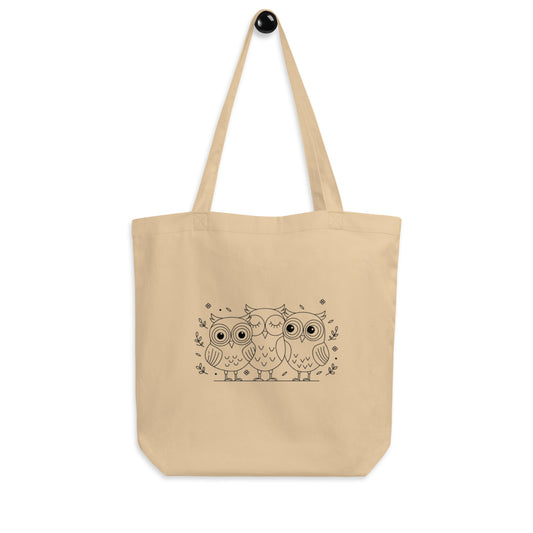 Owl-Themed Eco Tote Bag – Eco-Friendly, Stylish, and Perfect for Everyday Use