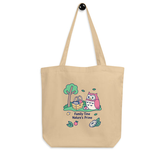 Eco Tote Bag – OwlTote Sustainable Fashion Carryall for Family Day Adventures Oyster Dudeily