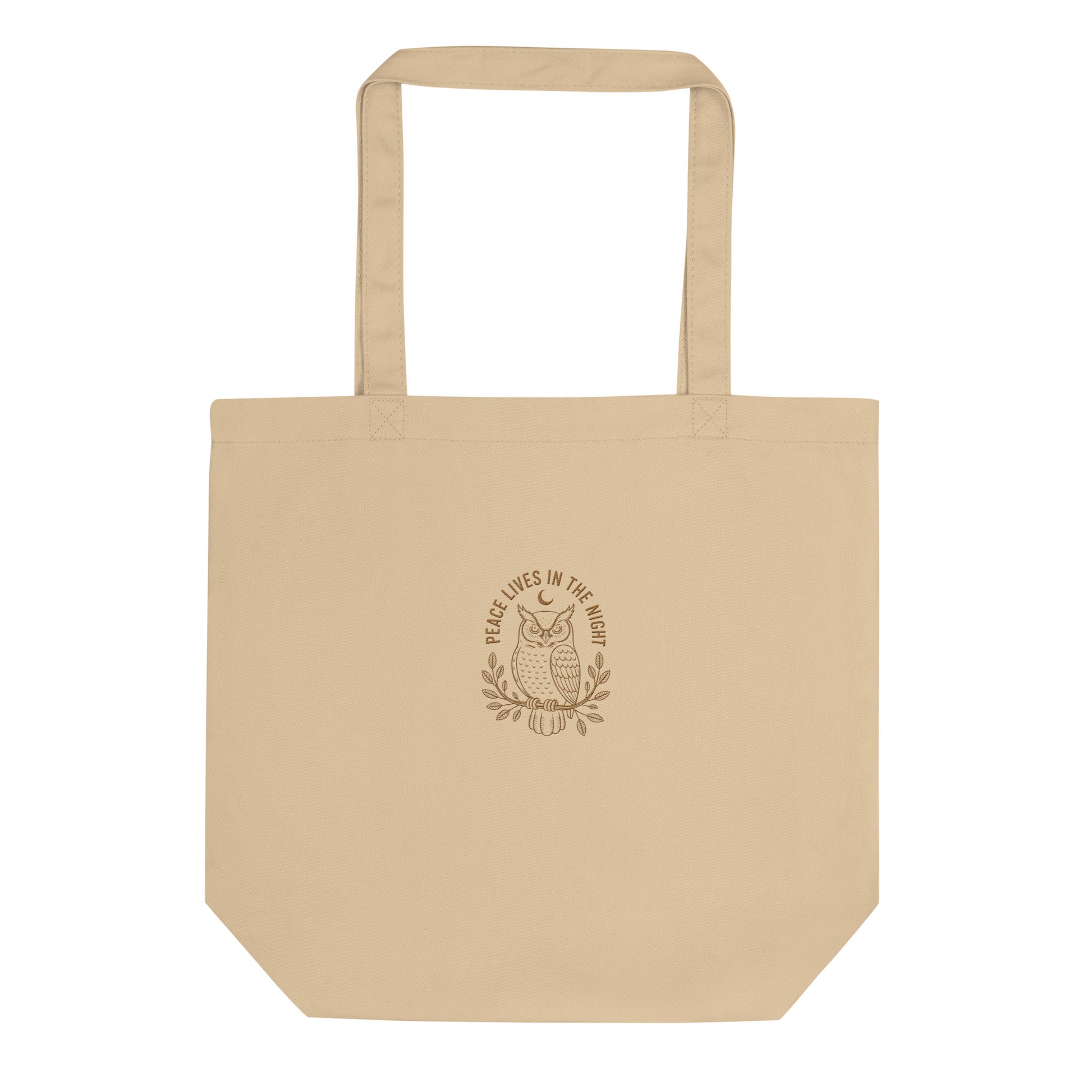 Owl Eco Tote Bag – 'Peace Lives in the Night' in Fall | Sustainable Fashion USA Dudeily