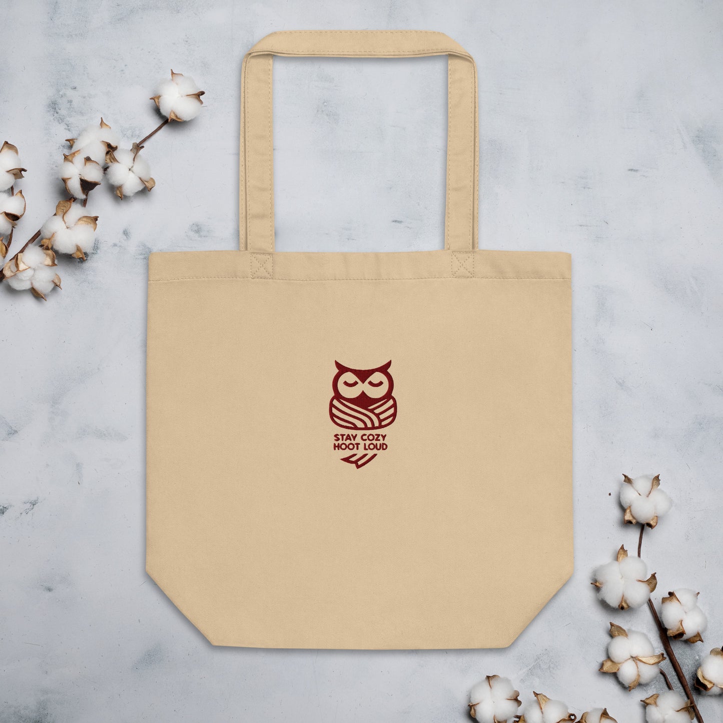 Owl Eco Tote Bag: 'Stay Cozy Hoot Loud' in Fall | Sustainable Fashion USA Dudeily