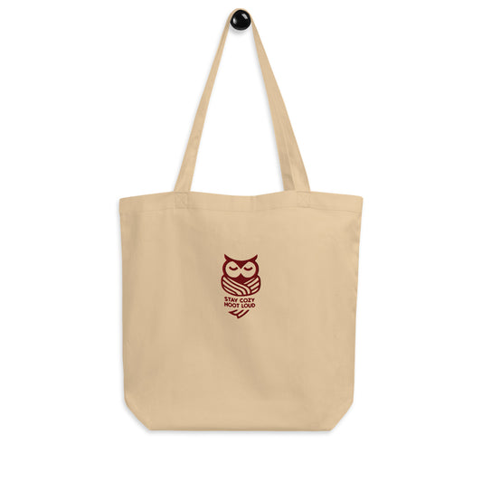 Owl Eco Tote Bag: 'Stay Cozy Hoot Loud' in Fall | Sustainable Fashion USA Oyster Dudeily
