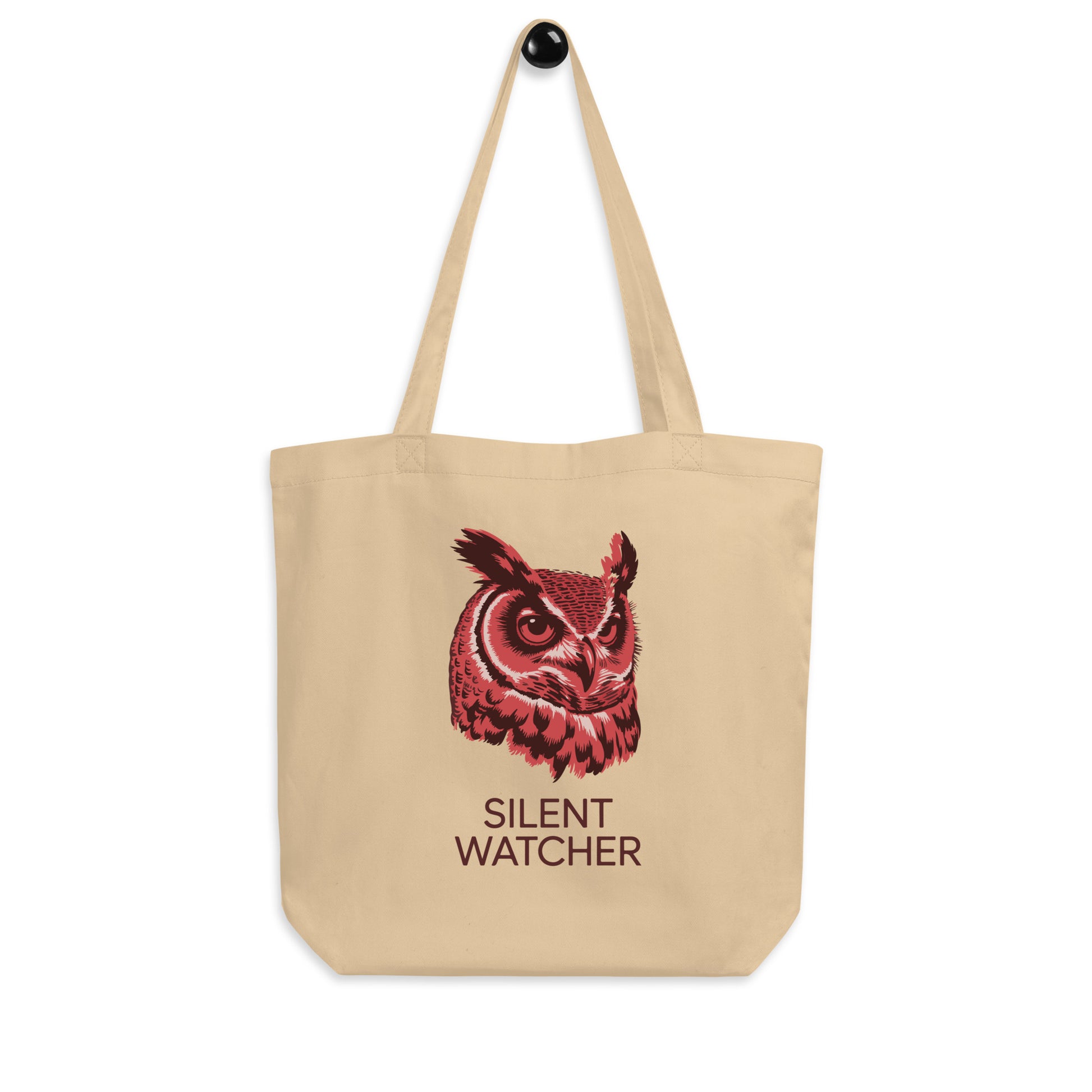 Eco Tote Bag: 'Silent Watcher' in Fall | Sustainable Owl Fashion USA Oyster Dudeily