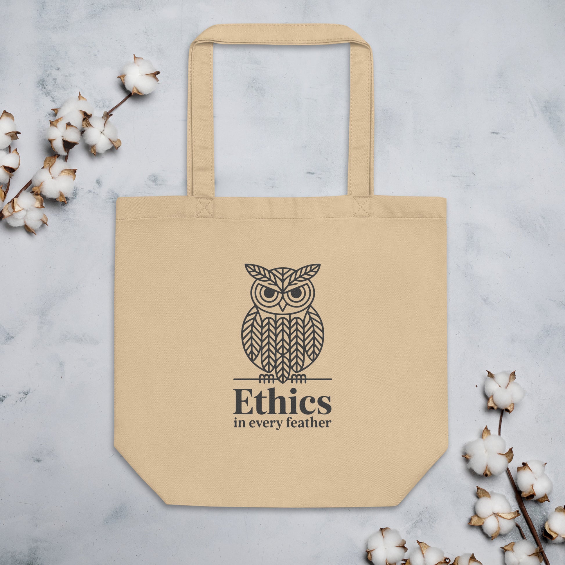Eco Tote Bag: 'Ethics in Every Feather' | Sustainable Owl Accessories USA Dudeily