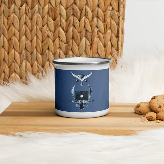 Owl-Themed Enamel Mug – Lightweight, Durable Drinkware