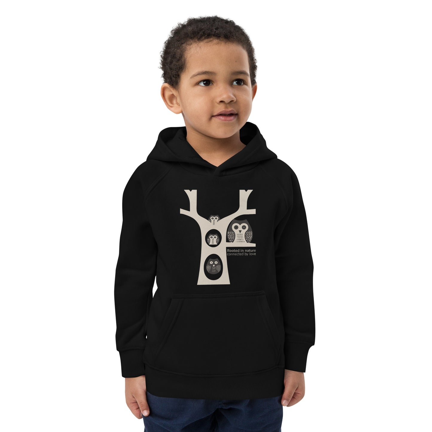Little Owl Hugs – Kids Eco Hoodie | Sustainable Fashion USA | Family Day Special Dudeily