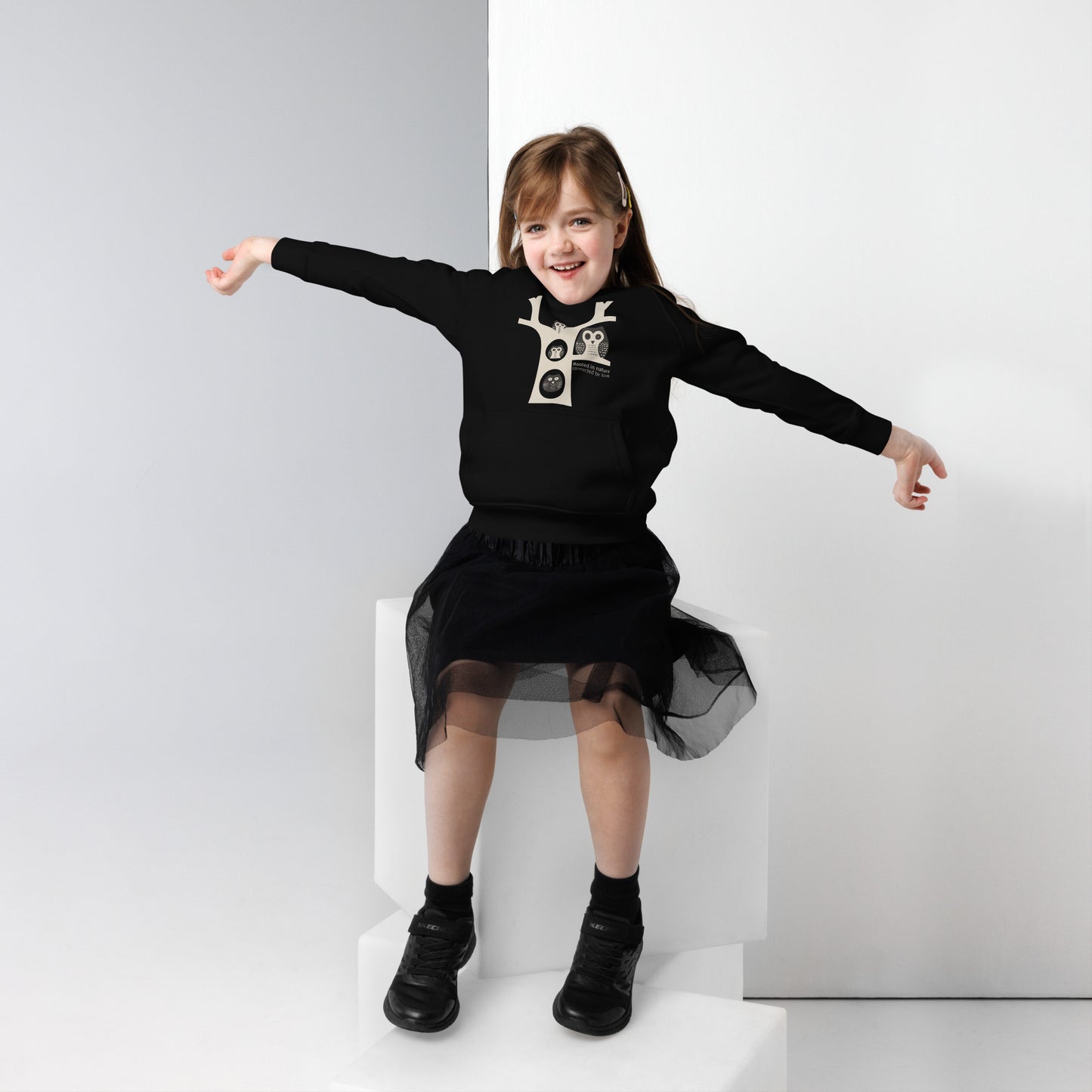 Little Owl Hugs – Kids Eco Hoodie | Sustainable Fashion USA | Family Day Special Dudeily