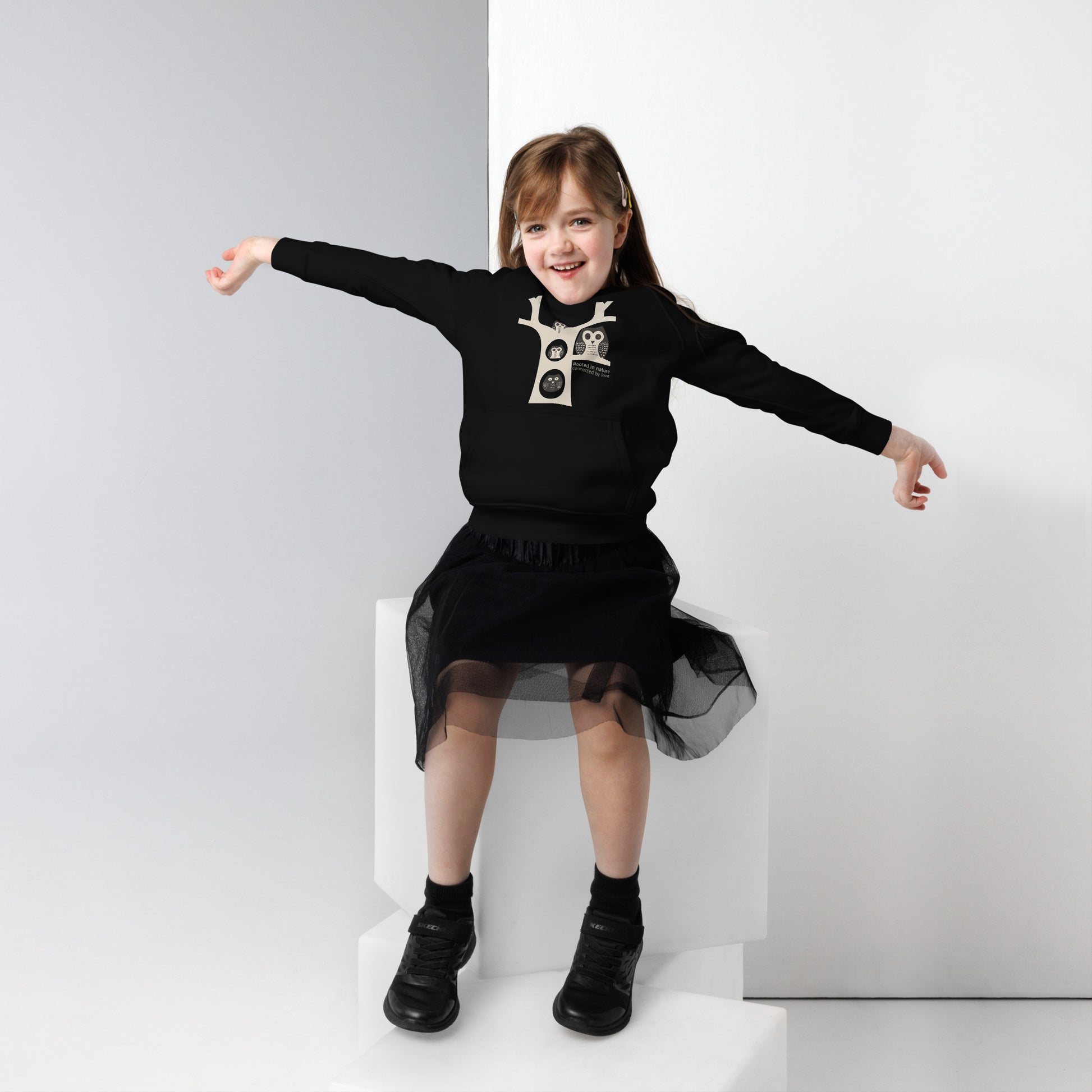 Little Owl Hugs – Kids Eco Hoodie | Sustainable Fashion USA | Family Day Special Dudeily