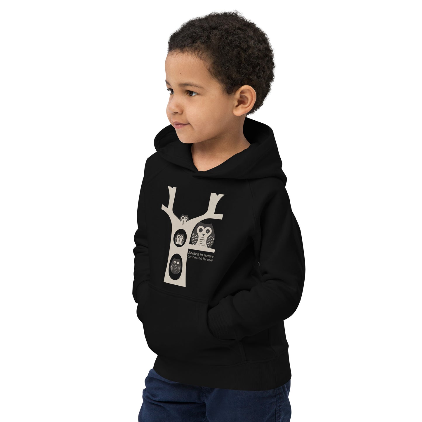 Little Owl Hugs – Kids Eco Hoodie | Sustainable Fashion USA | Family Day Special Dudeily