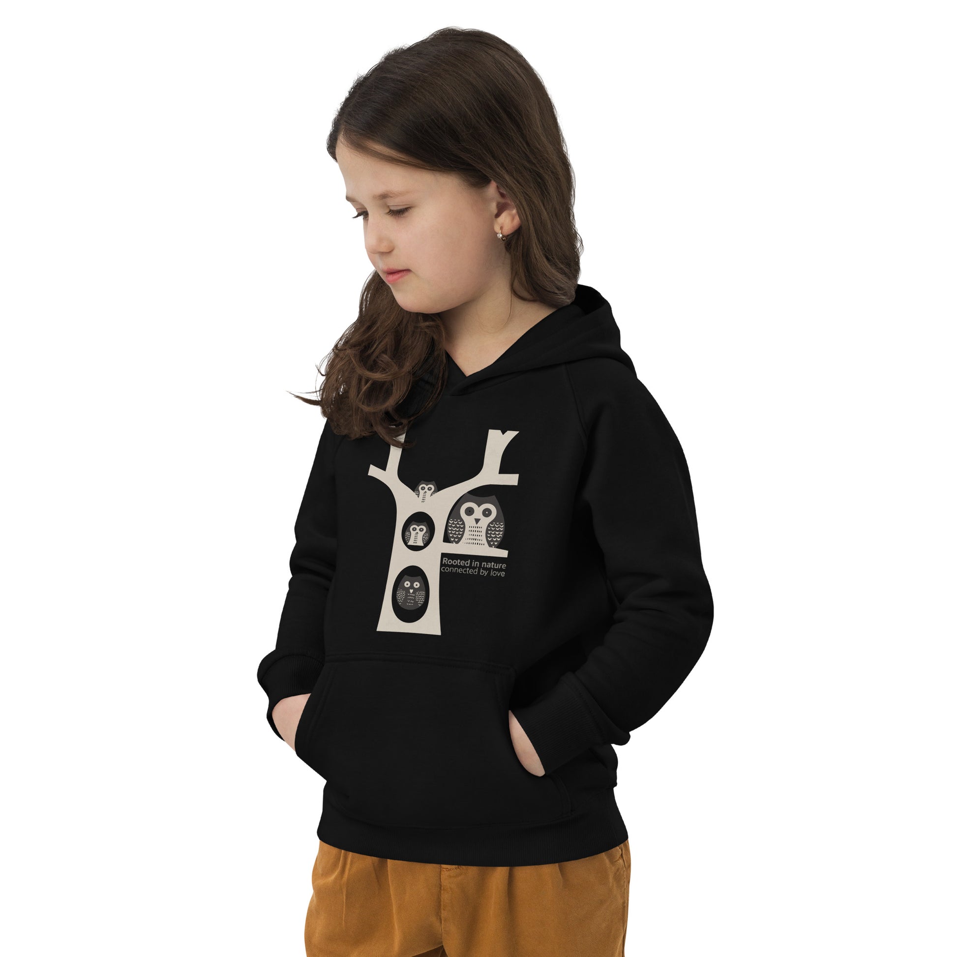 Little Owl Hugs – Kids Eco Hoodie | Sustainable Fashion USA | Family Day Special Dudeily