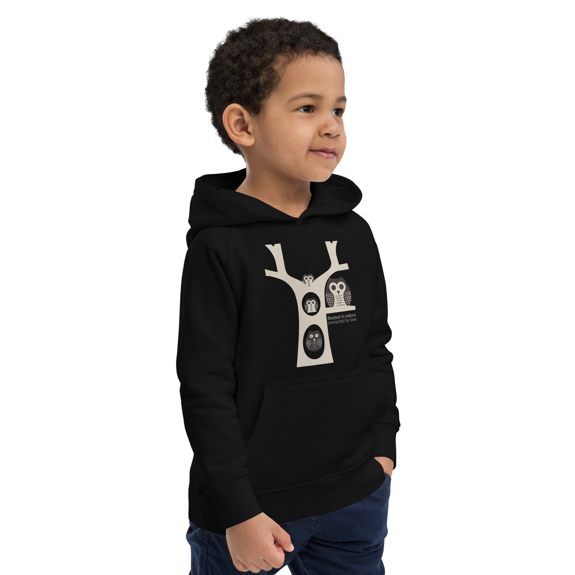 Little Owl Hugs – Kids Eco Hoodie | Sustainable Fashion USA | Family Day Special Dudeily