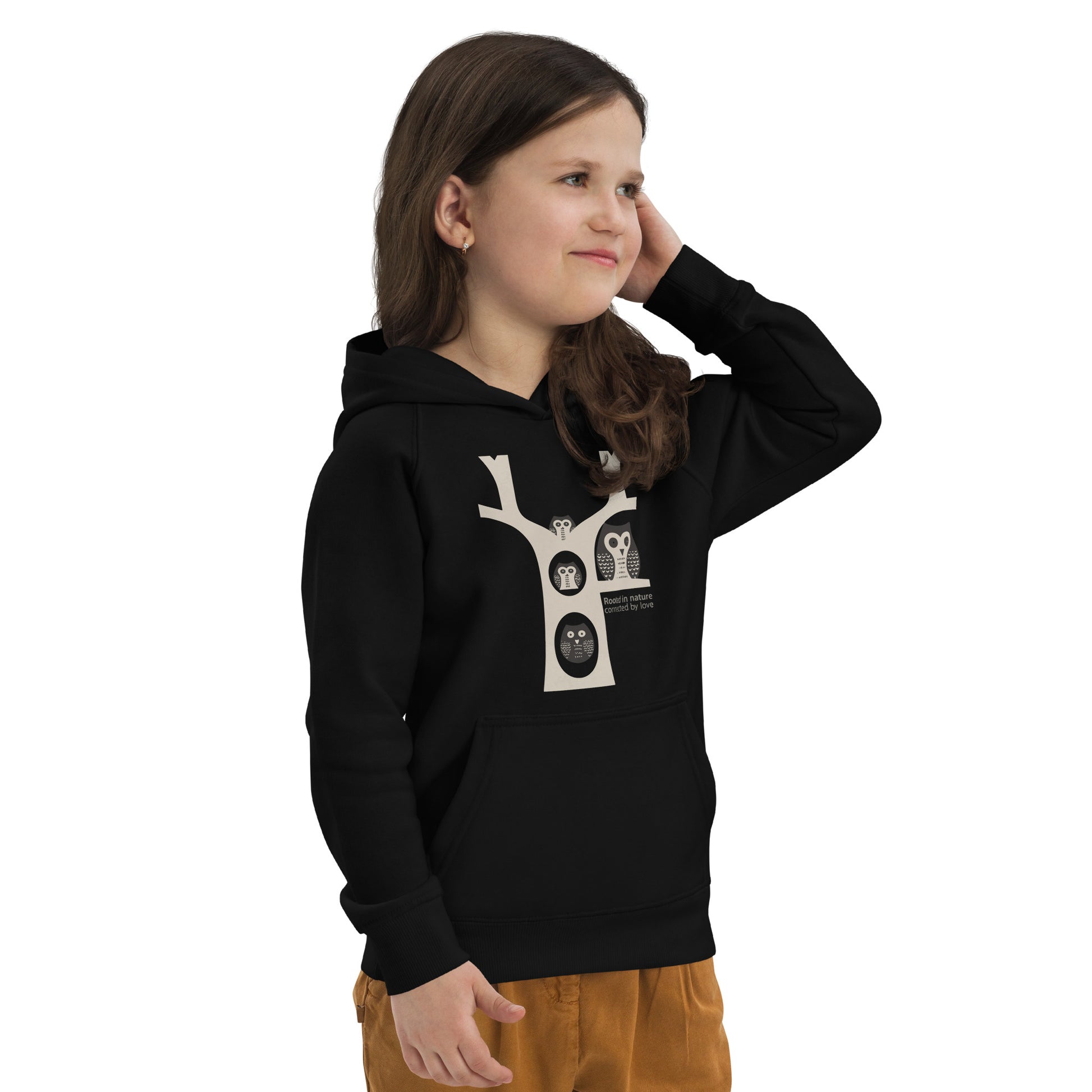 Little Owl Hugs – Kids Eco Hoodie | Sustainable Fashion USA | Family Day Special Dudeily