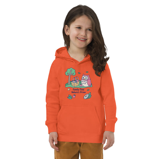 Kids Eco Hoodie – Little OwlHug Sustainable Fashion for Family Day Fun Burnt Orange Dudeily