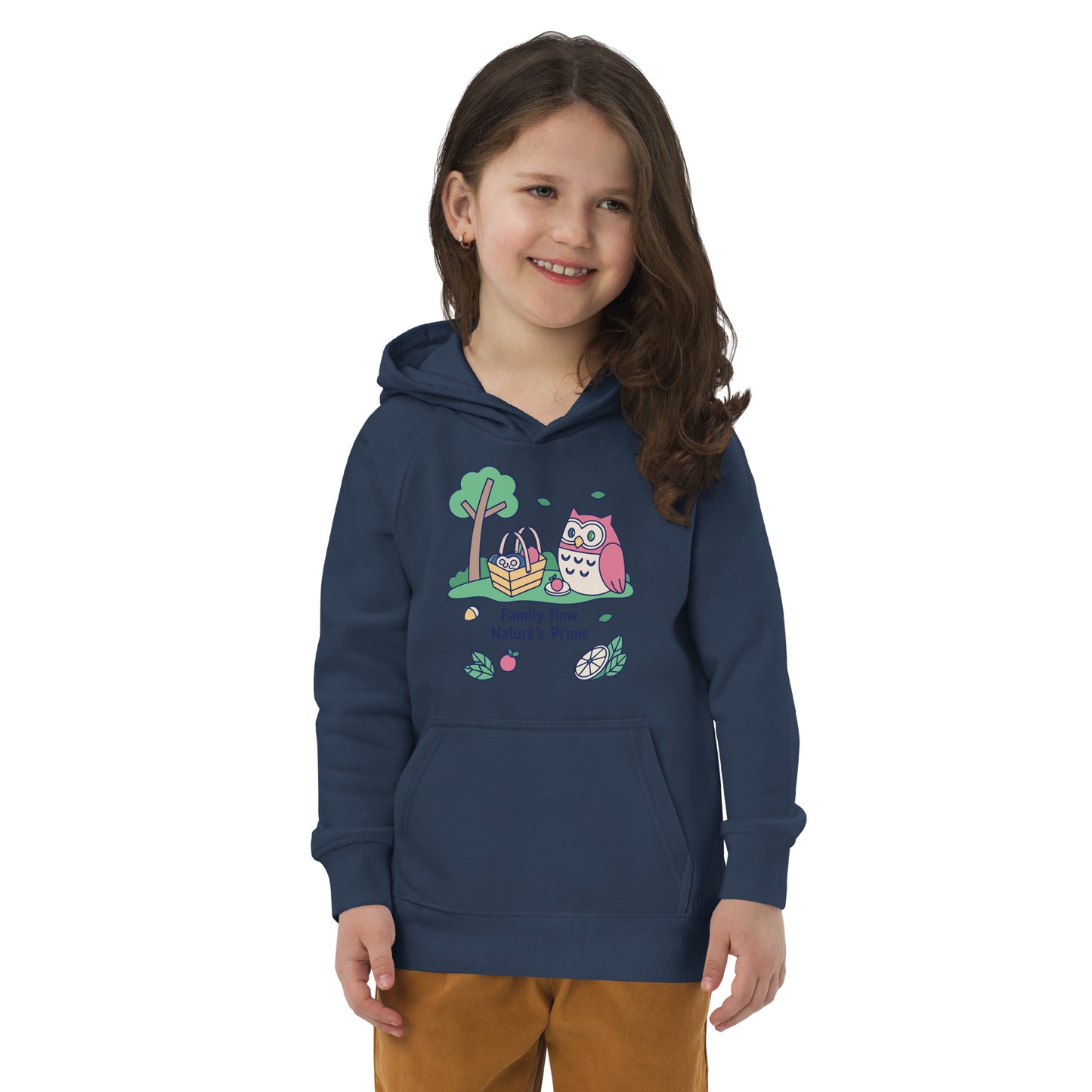 Kids Eco Hoodie – Little OwlHug Sustainable Fashion for Family Day Fun French Navy Dudeily