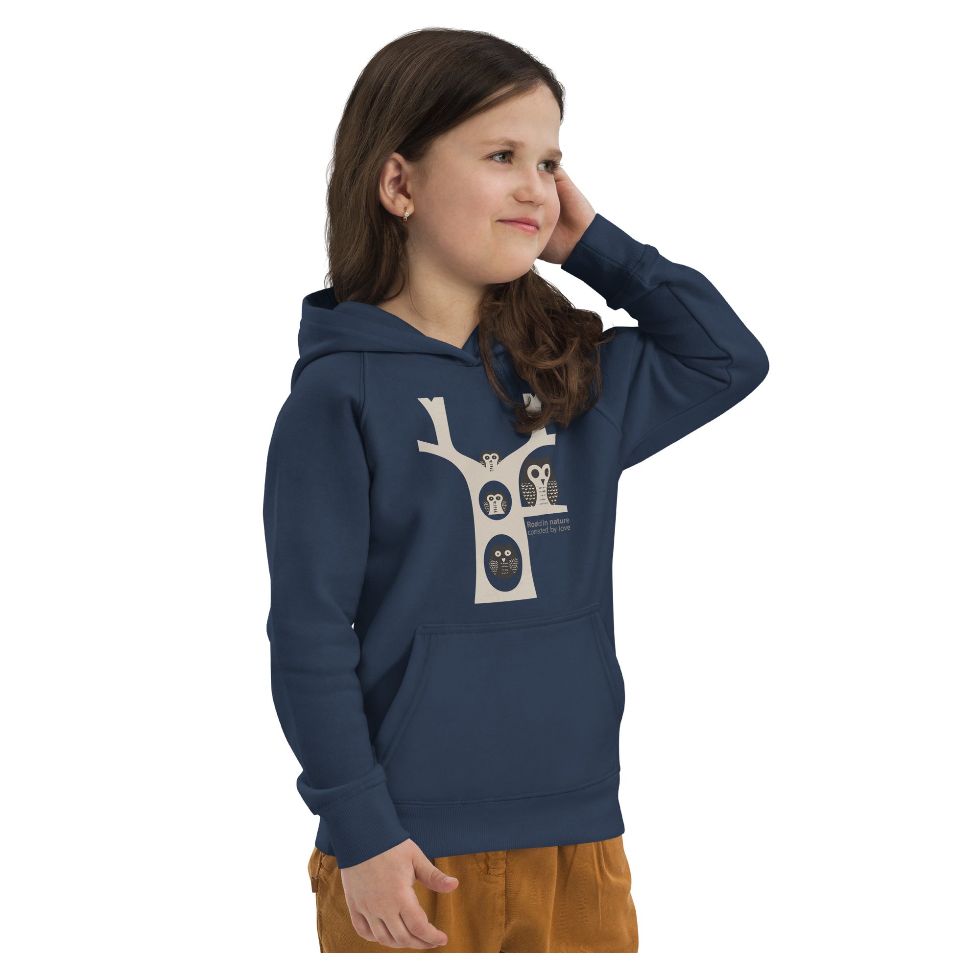 Little Owl Hugs – Kids Eco Hoodie | Sustainable Fashion USA | Family Day Special Dudeily