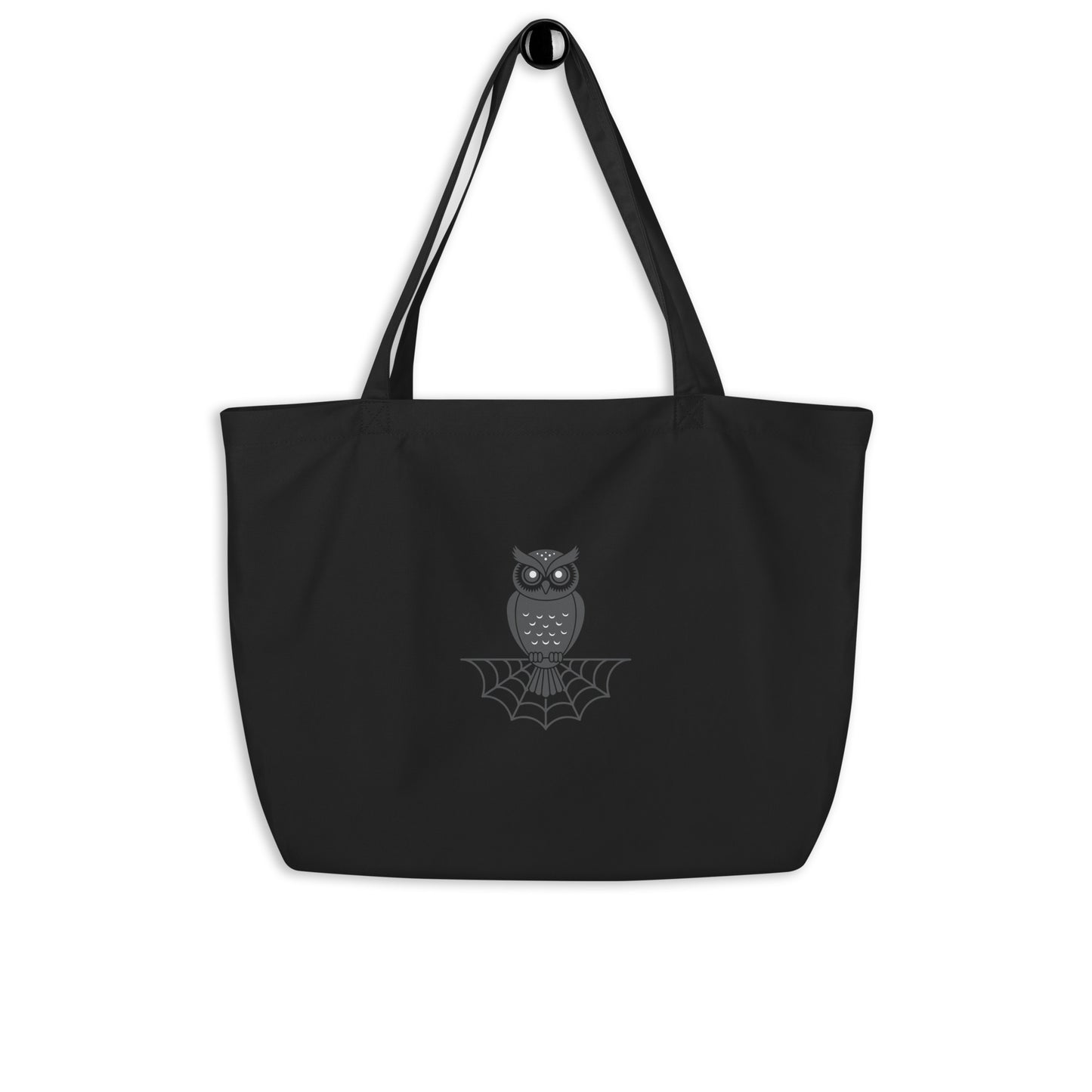 Large Organic Tote Bag: Halloween Owl Eco-Friendly Style USA Dudeily