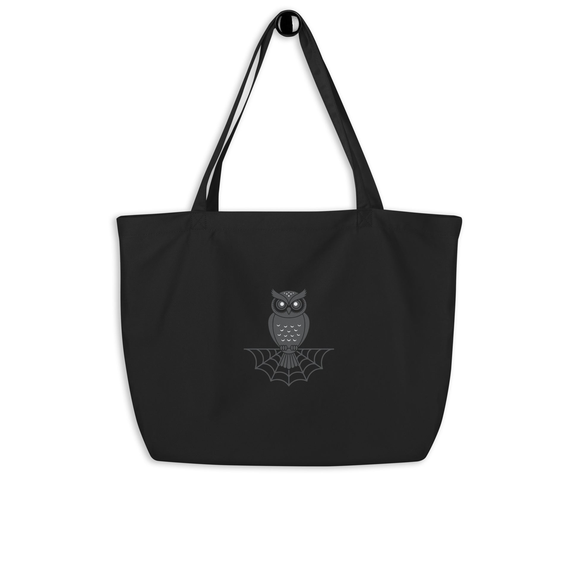 Large Organic Tote Bag: Halloween Owl Eco-Friendly Style USA Dudeily