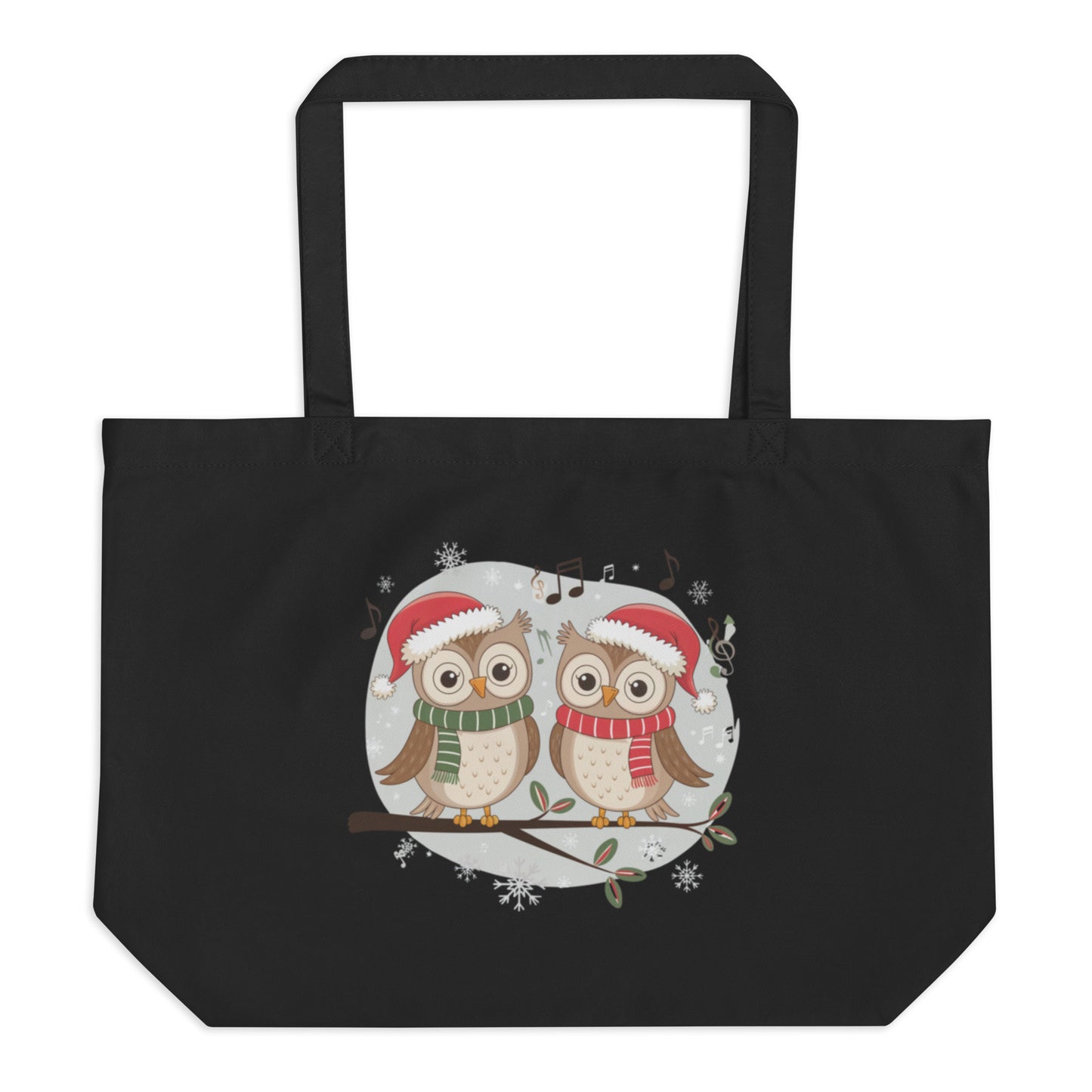 Large Organic Tote Bag: Owl Themed Spacious, Durable, and Eco-Friendly for Everyday Use Dudeily