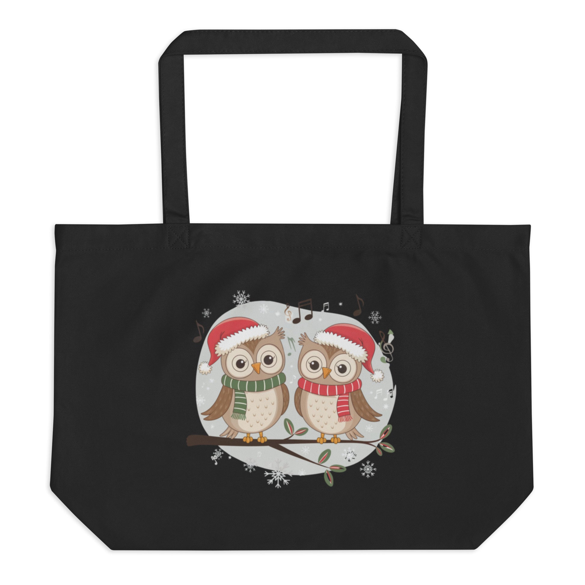 Large Organic Tote Bag: Owl Themed Spacious, Durable, and Eco-Friendly for Everyday Use Dudeily