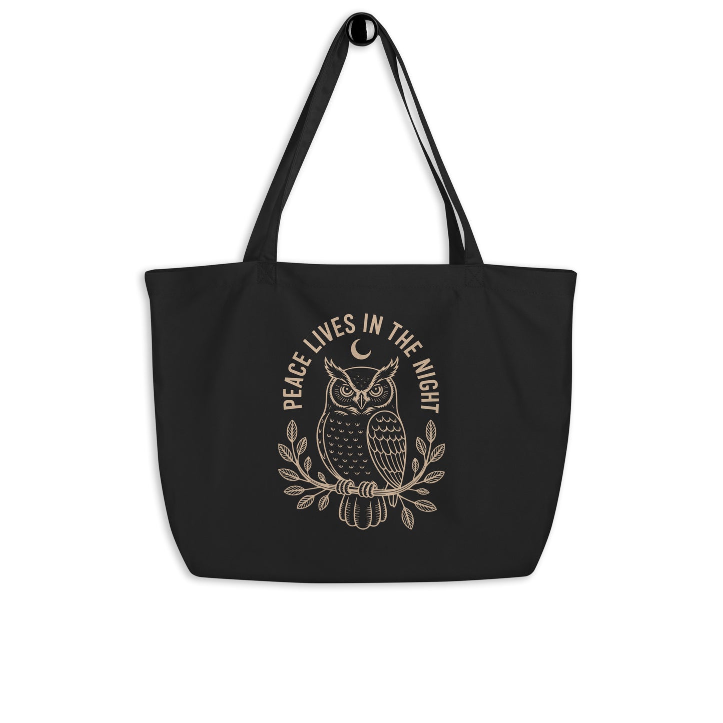 Large Organic Tote Bag: 'Peace in the Night' in Fall | Sustainable Owl Accessories USA Default Title Dudeily