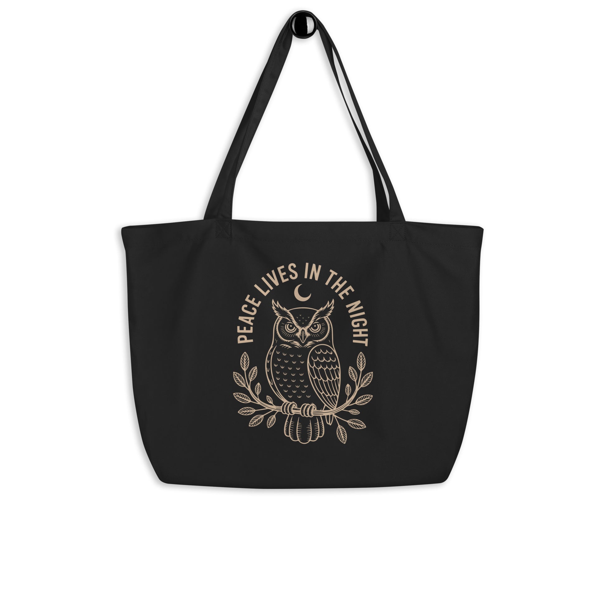 Large Organic Tote Bag: 'Peace in the Night' in Fall | Sustainable Owl Accessories USA Default Title Dudeily