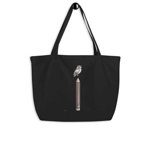 Large organic tote bag Black Dudeily