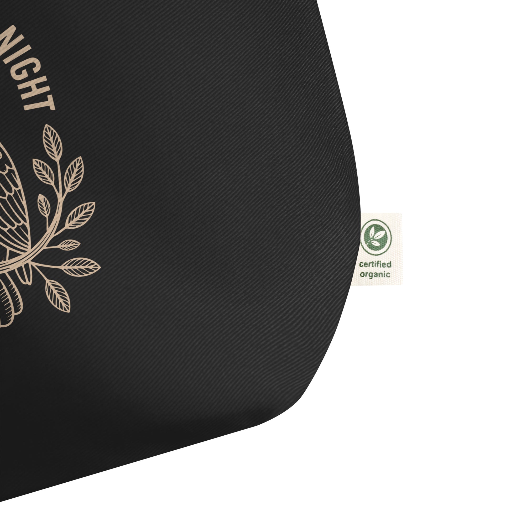 Large Organic Tote Bag: 'Peace in the Night' in Fall | Sustainable Owl Accessories USA Dudeily