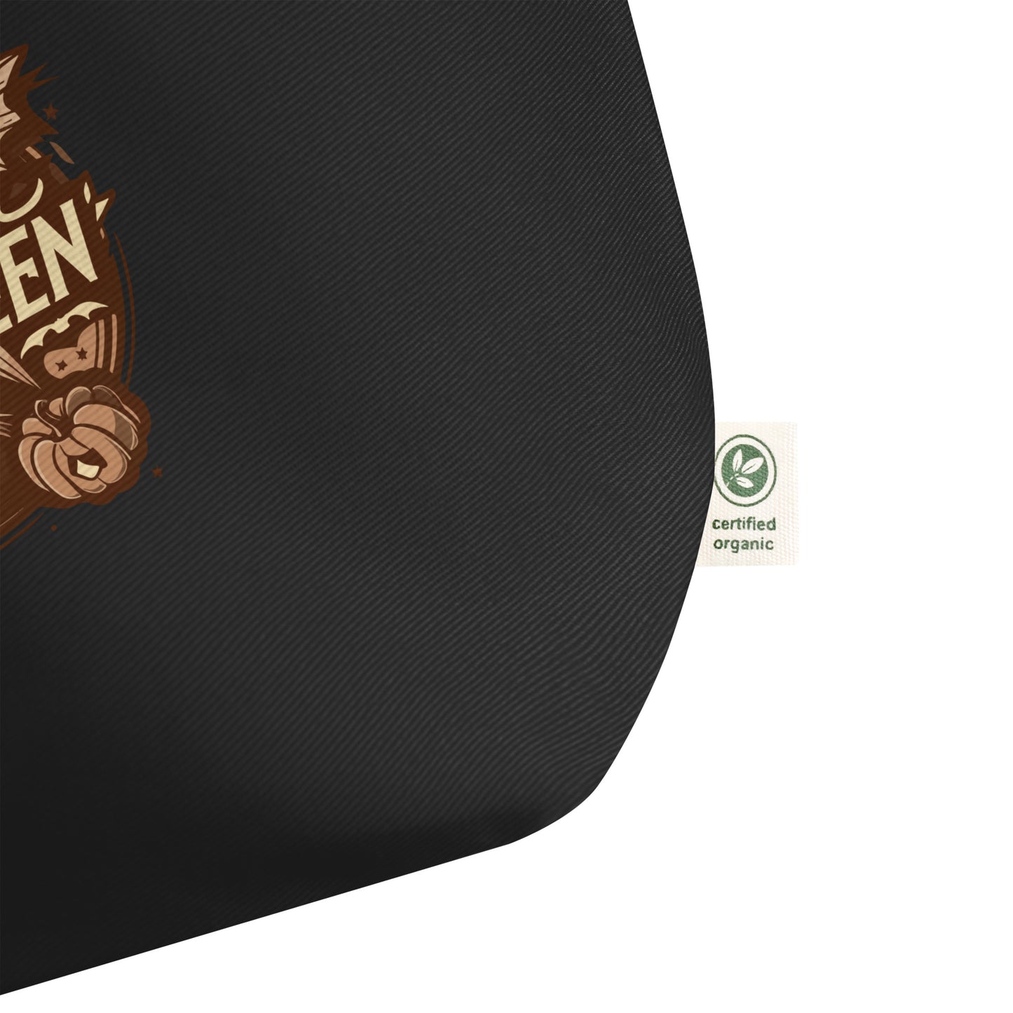 Large Organic Tote Bag: Halloween Owl Eco-Friendly Sustainable USA Dudeily