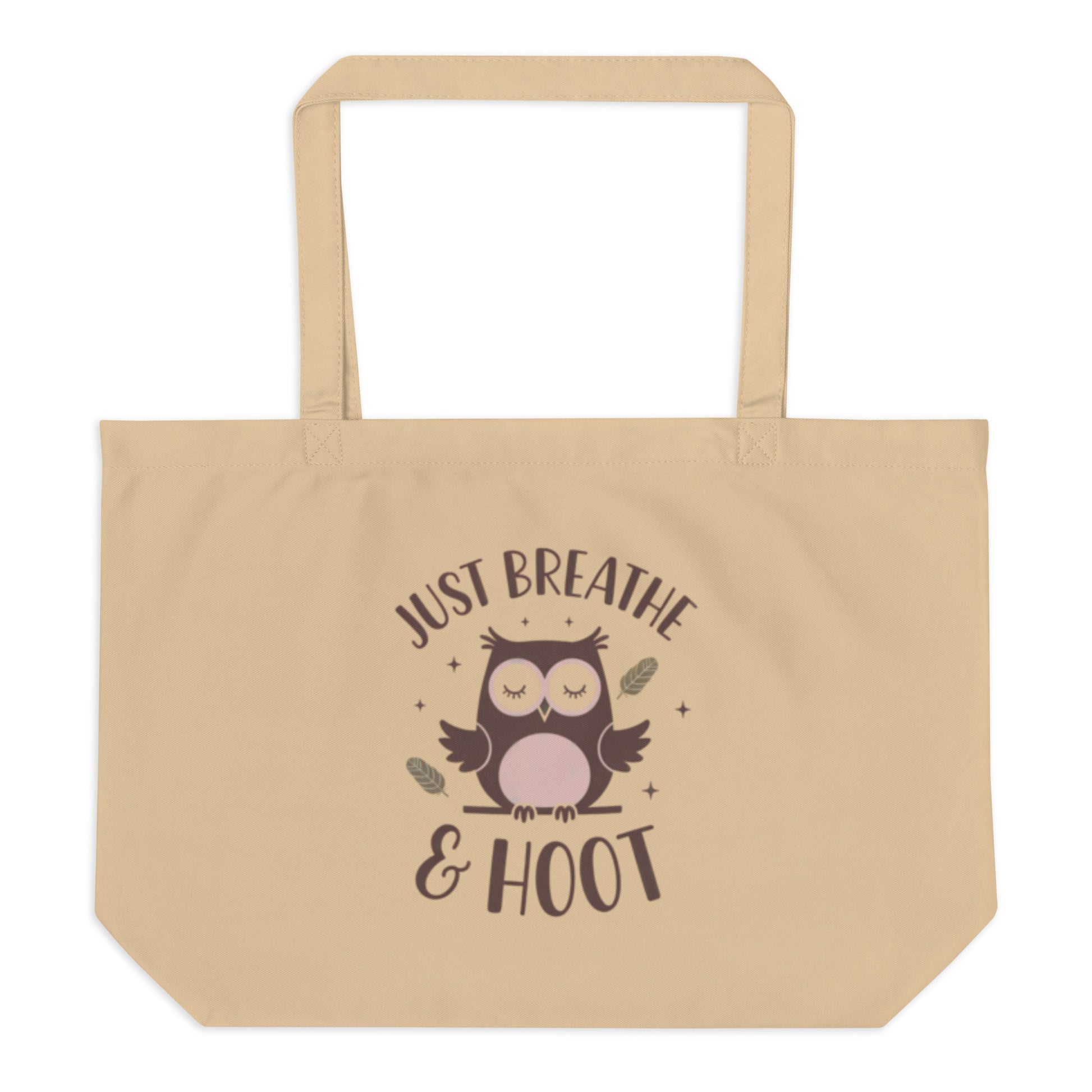 Large Organic Tote Bag | Sustainable & Spacious for Owl Lover Dudeily