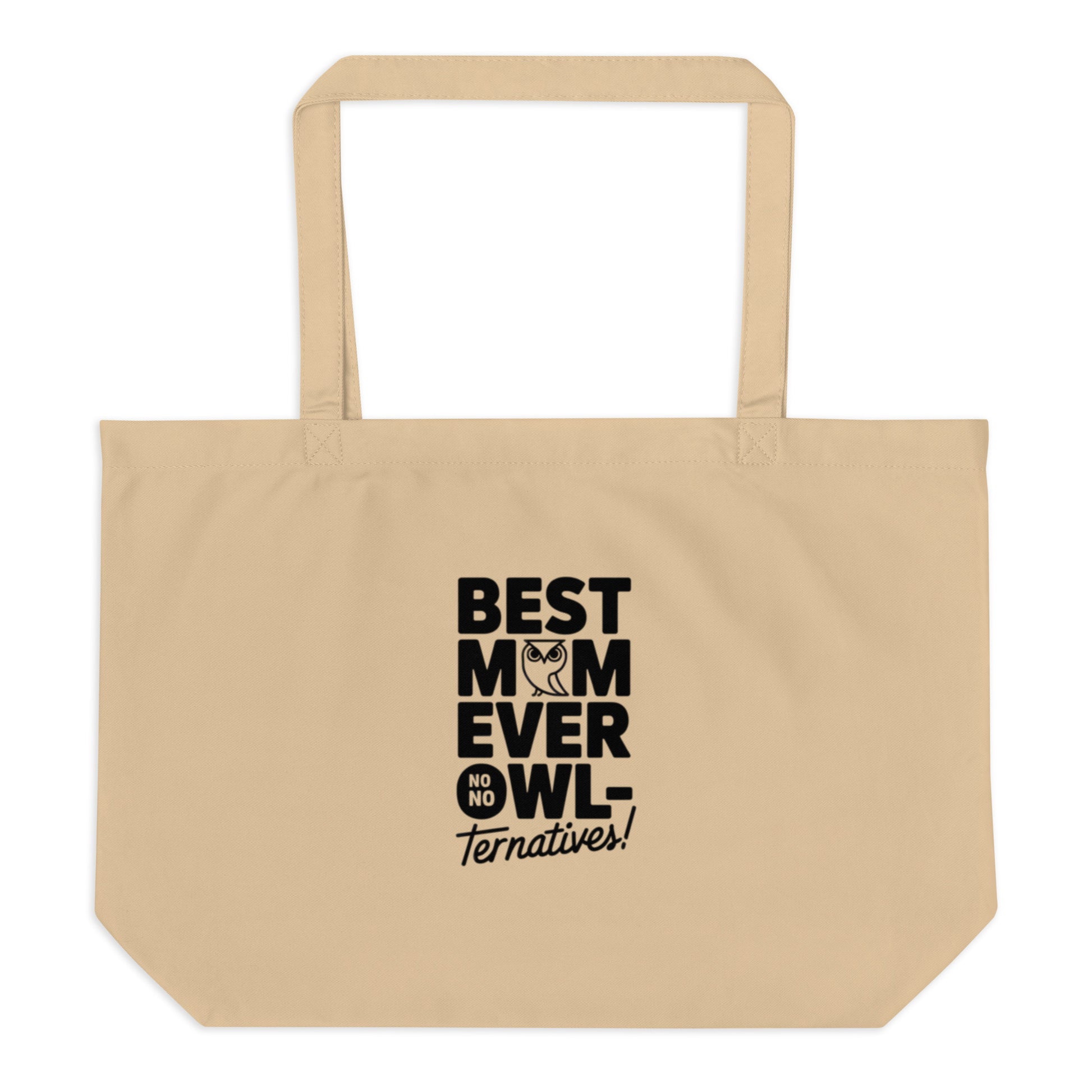 Large Organic Tote Bag – Owl-Themed Heavy-Duty Eco-Friendly Cotton Shopper Dudeily