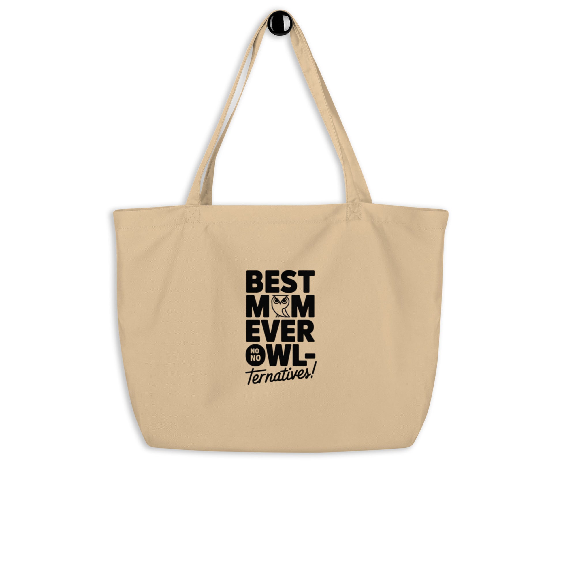 Large Organic Tote Bag – Owl-Themed Heavy-Duty Eco-Friendly Cotton Shopper Dudeily