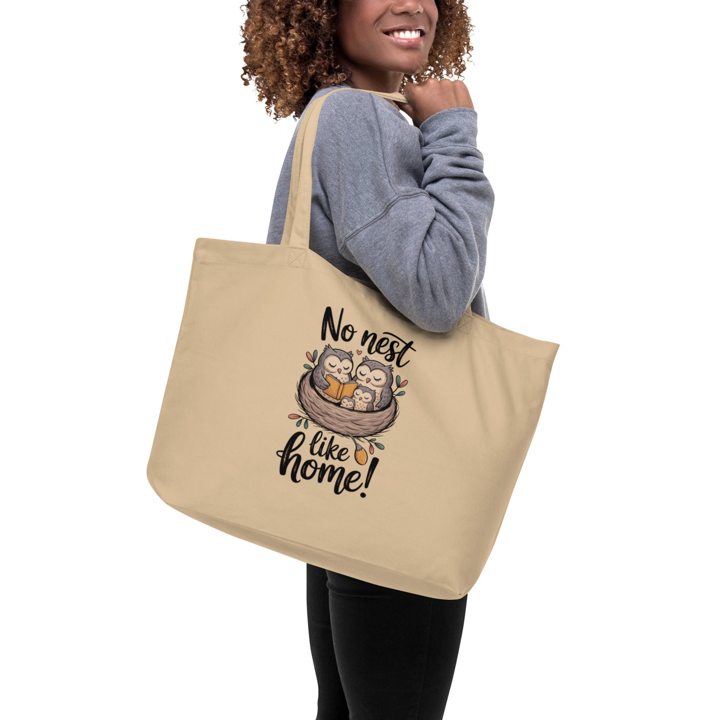 OwlNest Large Organic Tote Bag – Eco Style with Room to Spare Dudeily