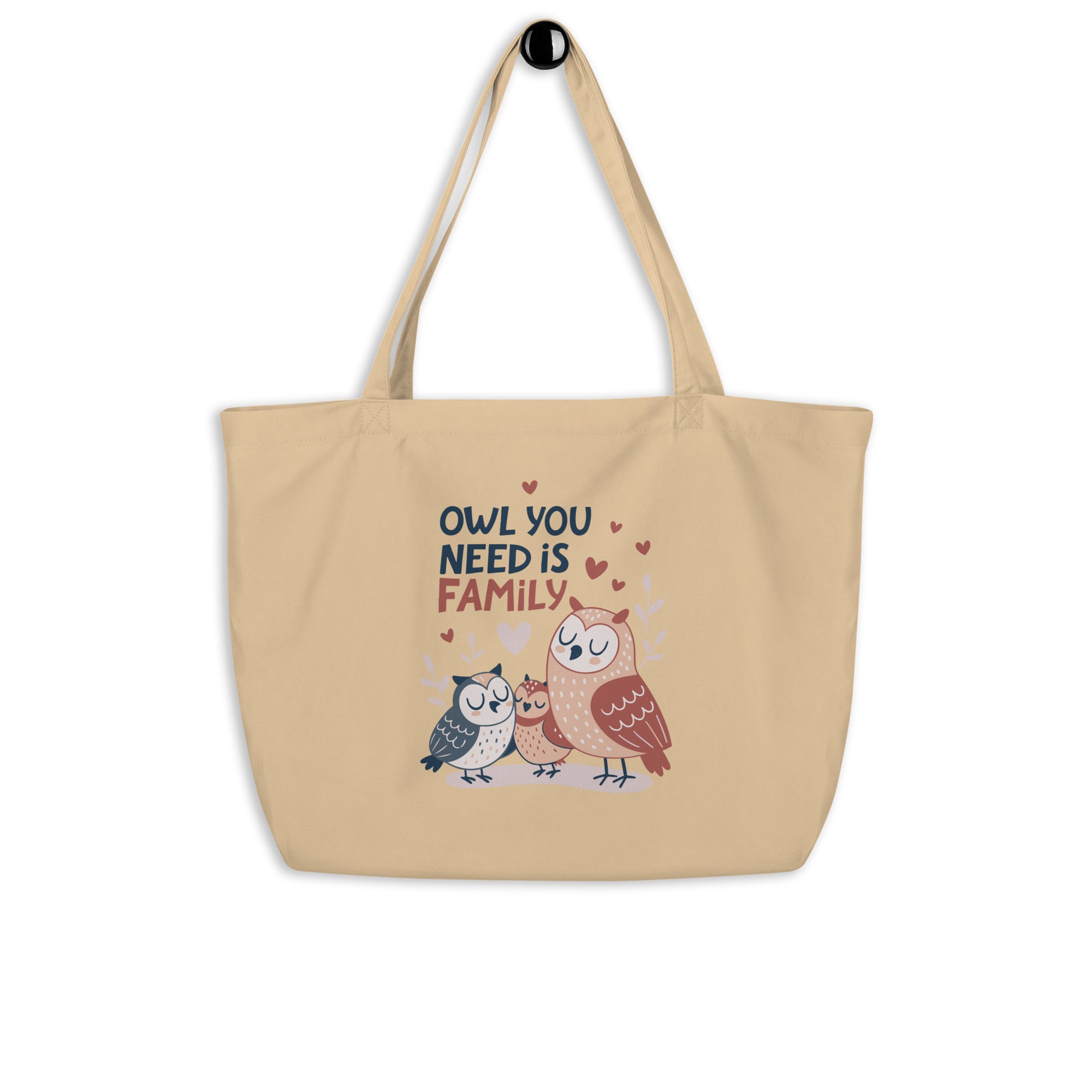 Large Organic Tote Bag – OwlCarry Sustainable Fashion Tote for Family Day Adventures Dudeily