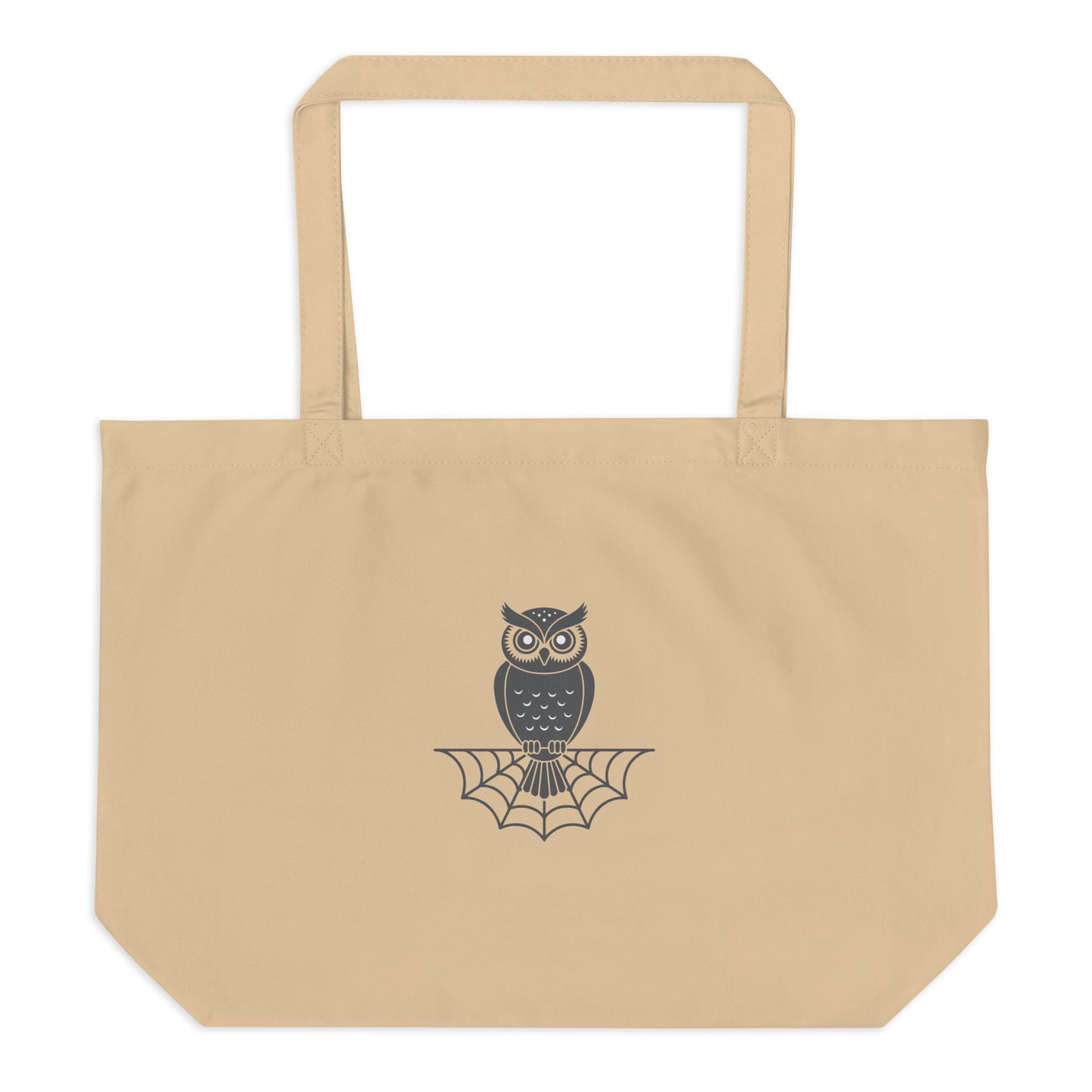 Large Organic Tote Bag: Halloween Owl Eco-Friendly Style USA Dudeily