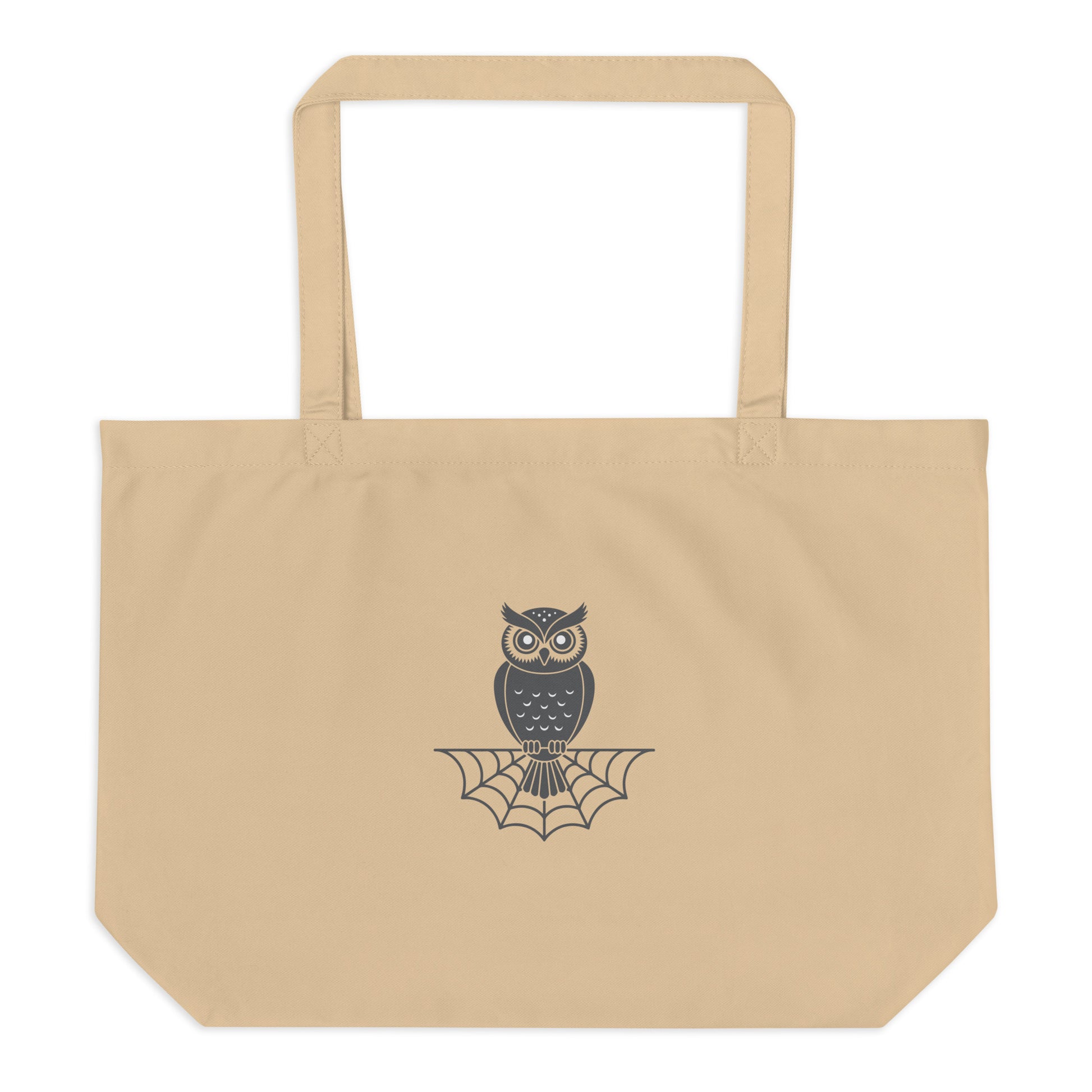 Large Organic Tote Bag: Halloween Owl Eco-Friendly Style USA Dudeily