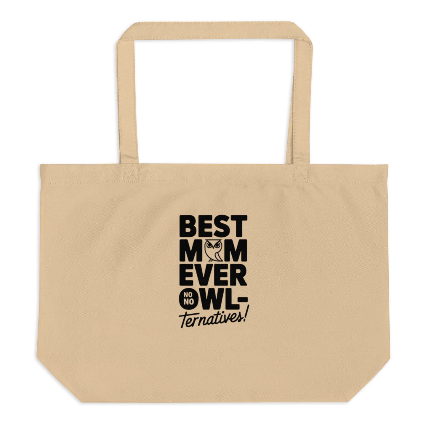 Large Organic Tote Bag – Owl-Themed Heavy-Duty Eco-Friendly Cotton Shopper Dudeily