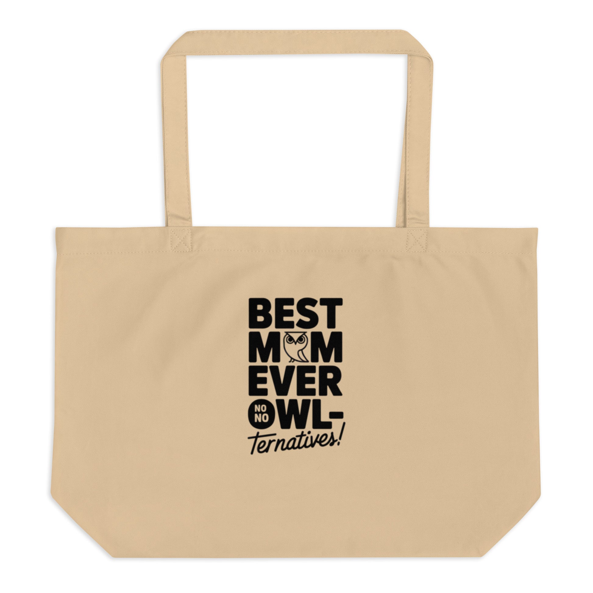 Large Organic Tote Bag – Owl-Themed Heavy-Duty Eco-Friendly Cotton Shopper Dudeily