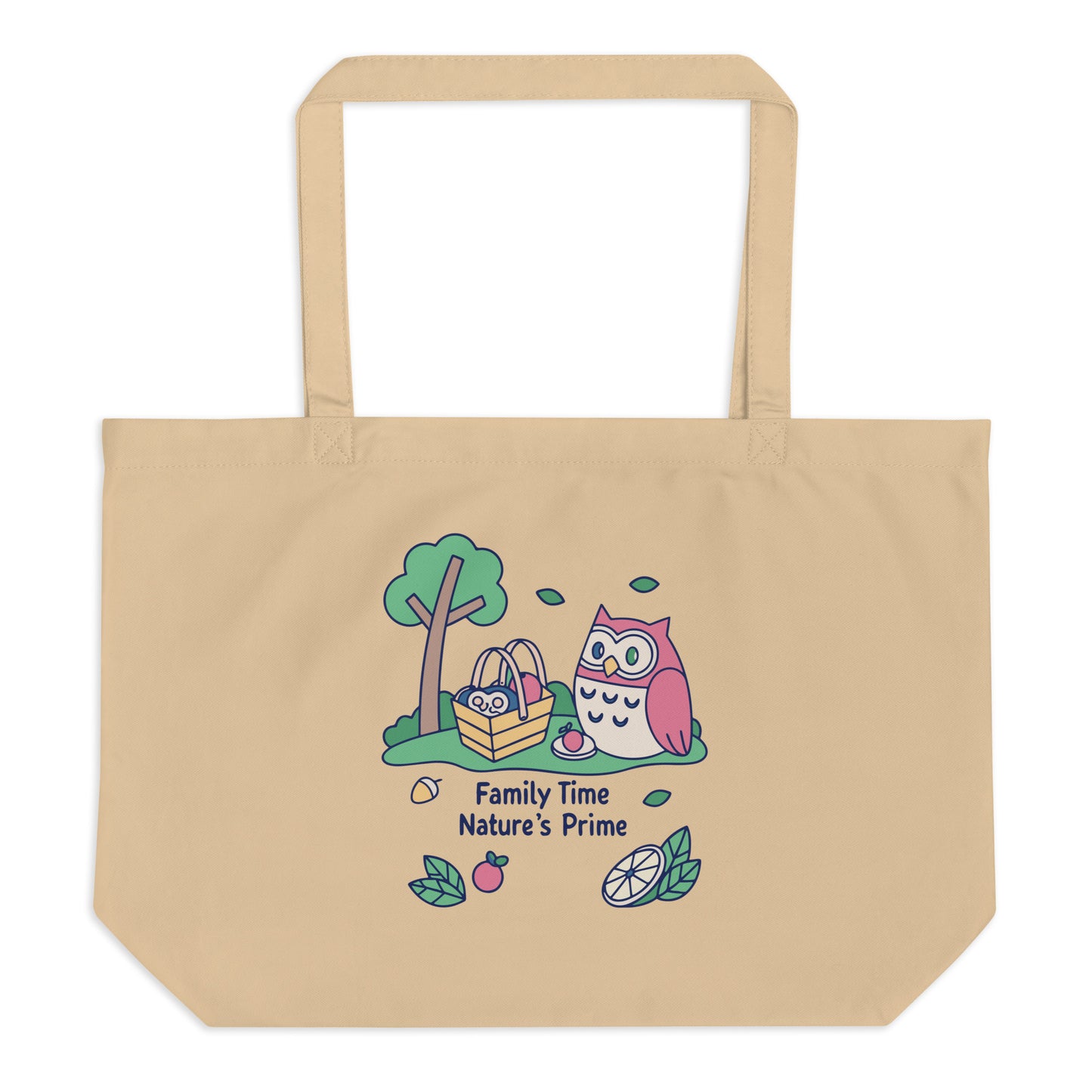 Large Organic Tote Bag – OwlCarry Sustainable Fashion Essential for Family Day Dudeily