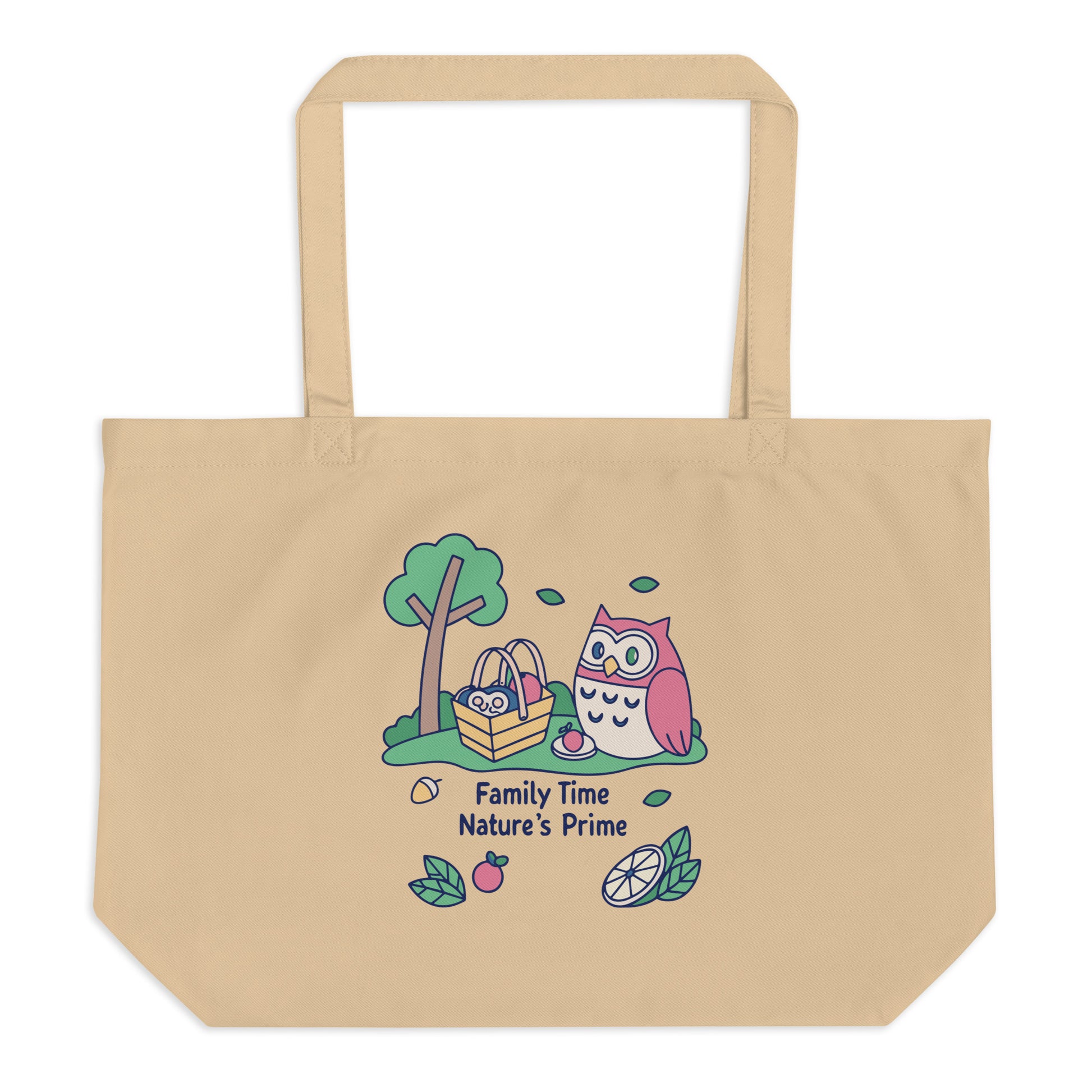 Large Organic Tote Bag – OwlCarry Sustainable Fashion Essential for Family Day Dudeily