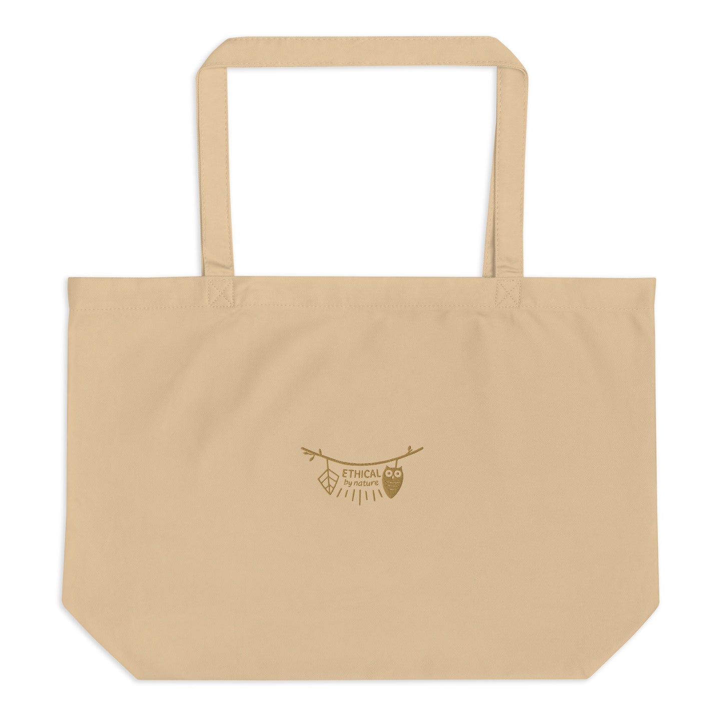 Large Organic Tote Bag: Ethical by Nature | Owl Embroidered Eco-Friendly Fashion USA by Dudeily Dudeily