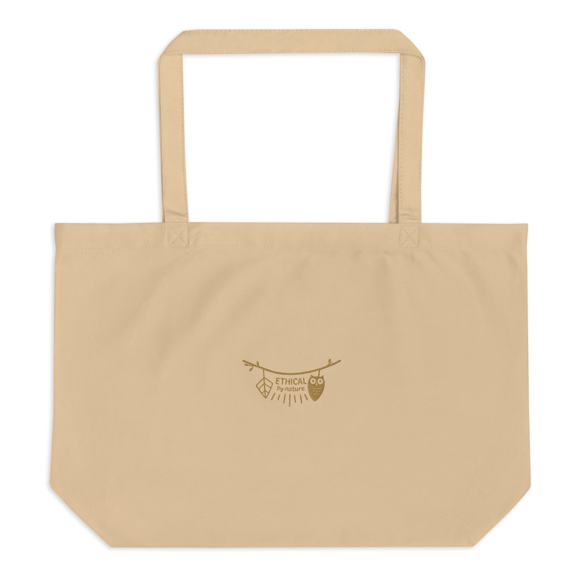 Large Organic Tote Bag: Ethical by Nature | Owl Embroidered Eco-Friendly Fashion USA by Dudeily Dudeily