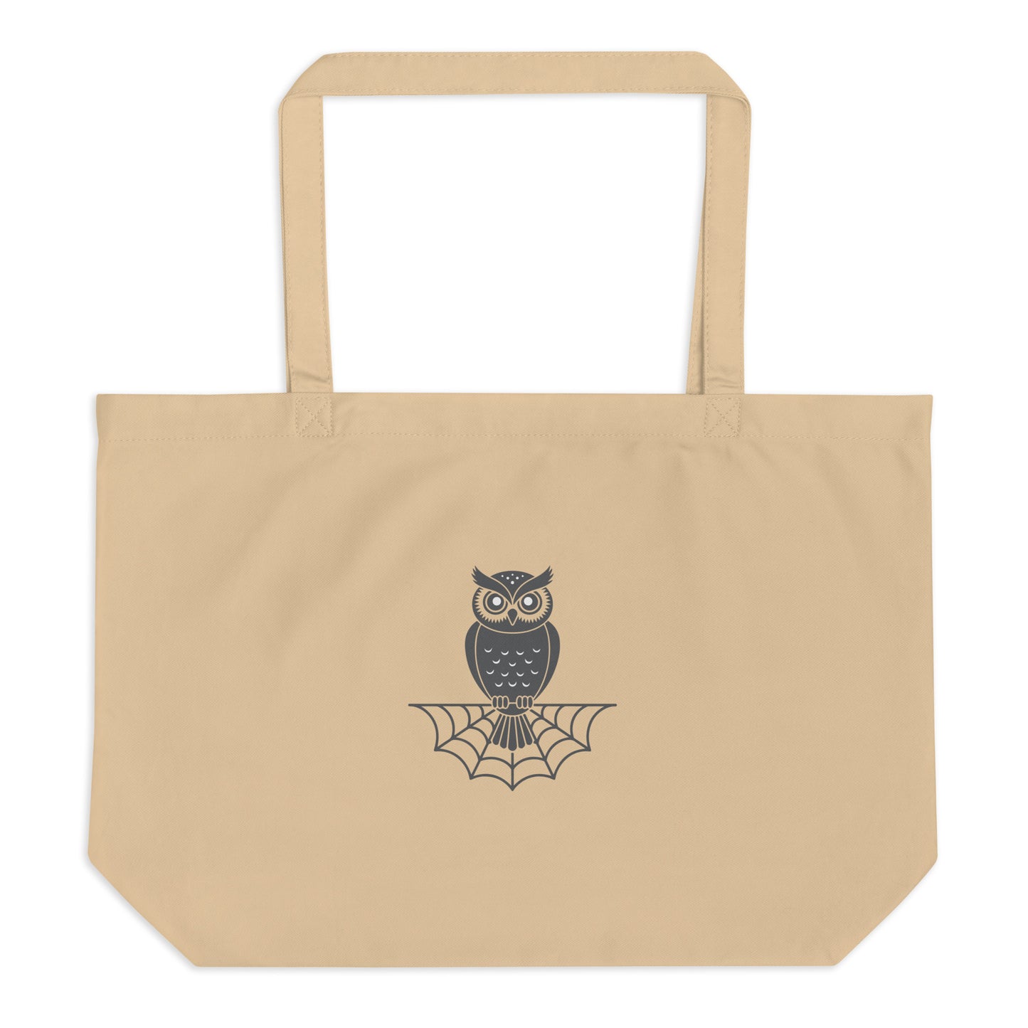 Large Organic Tote Bag: Halloween Owl Eco-Friendly Style USA Dudeily