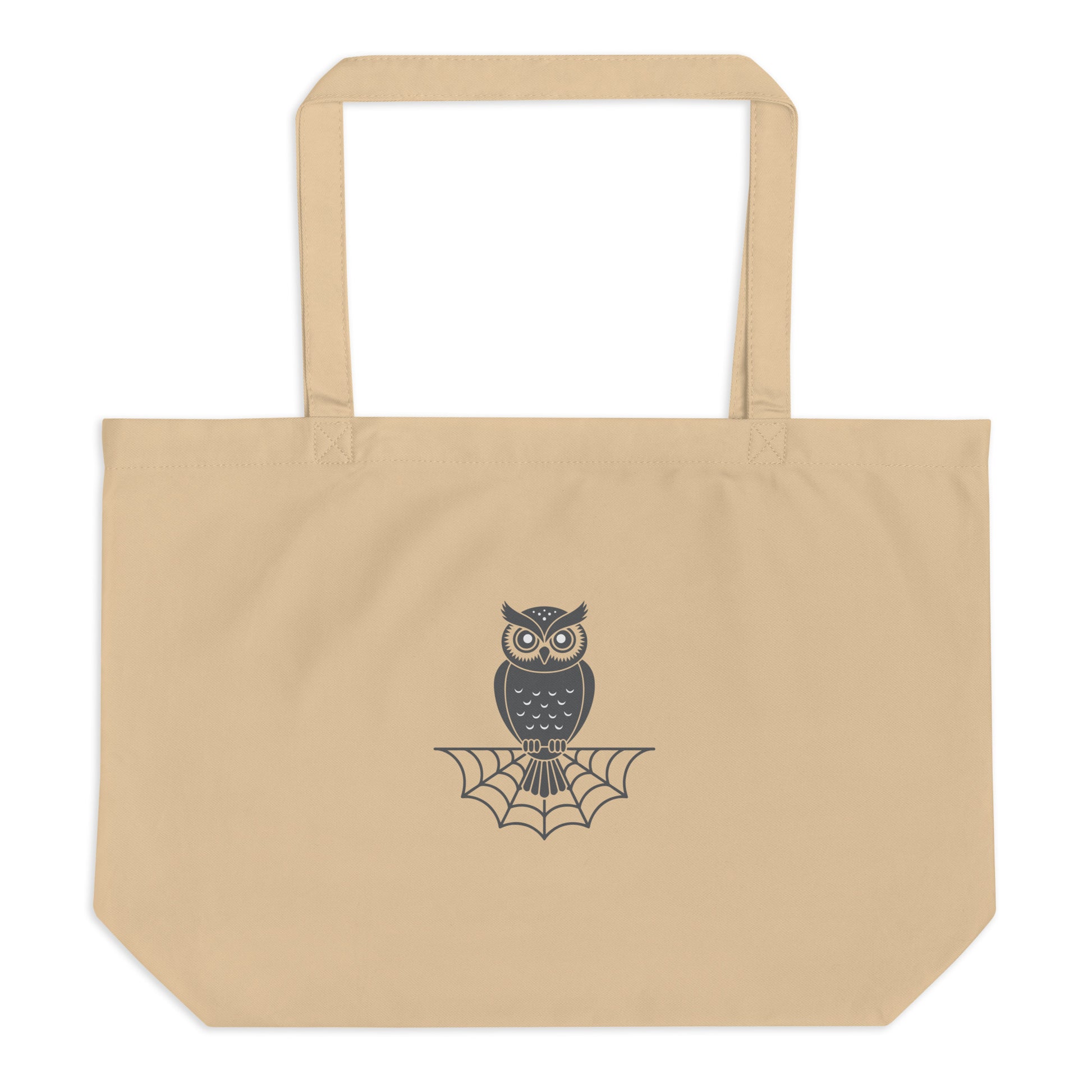 Large Organic Tote Bag: Halloween Owl Eco-Friendly Style USA Dudeily