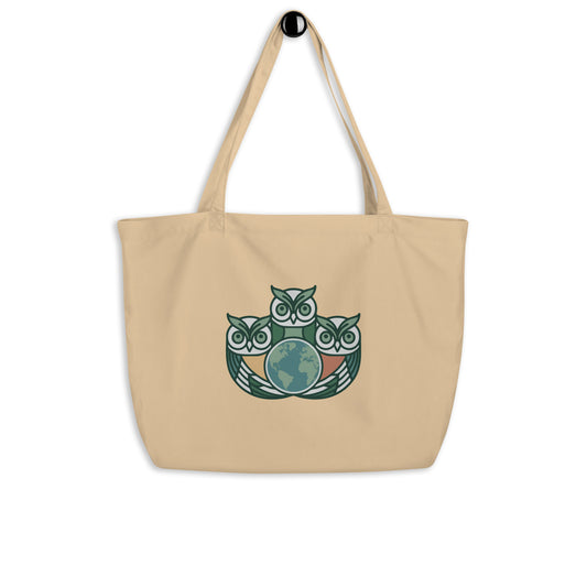 Large Organic Tote Bag – Minimal Owl Illustration | Sustainable Everyday Carry Default Title Dudeily