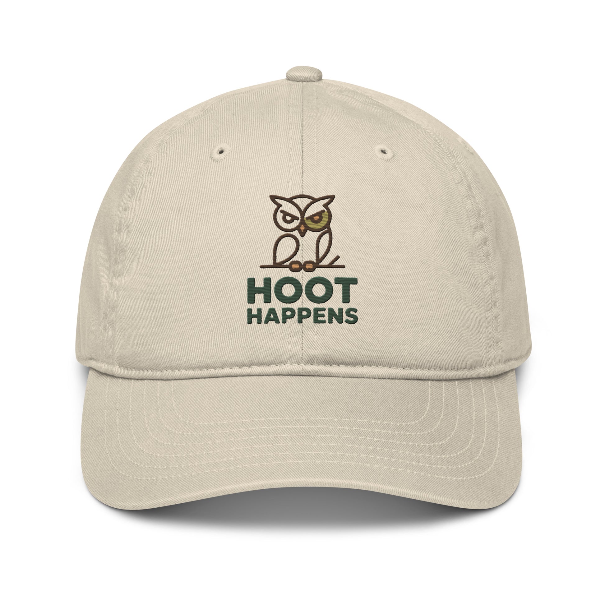 Owl-Themed Embroidered Organic Dad Hat | Sustainable Fashion USA – Eco-Friendly Owl Apparel Dudeily