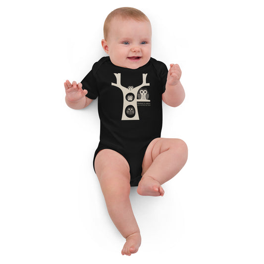 OwlSnug Organic Cotton Baby Bodysuit | Sustainable Fashion USA | Family Day Special Black Dudeily