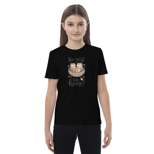 OwlNest Organic Cotton Kids T-Shirt – Soft, Safe & Sustainable Black Dudeily