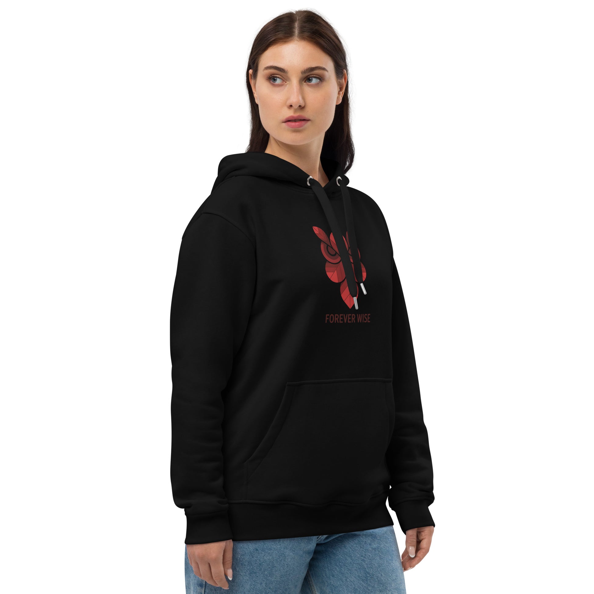 Premium Eco Hoodie: 'Forever Wise' in Fall | Sustainable Owl Fashion USA Dudeily