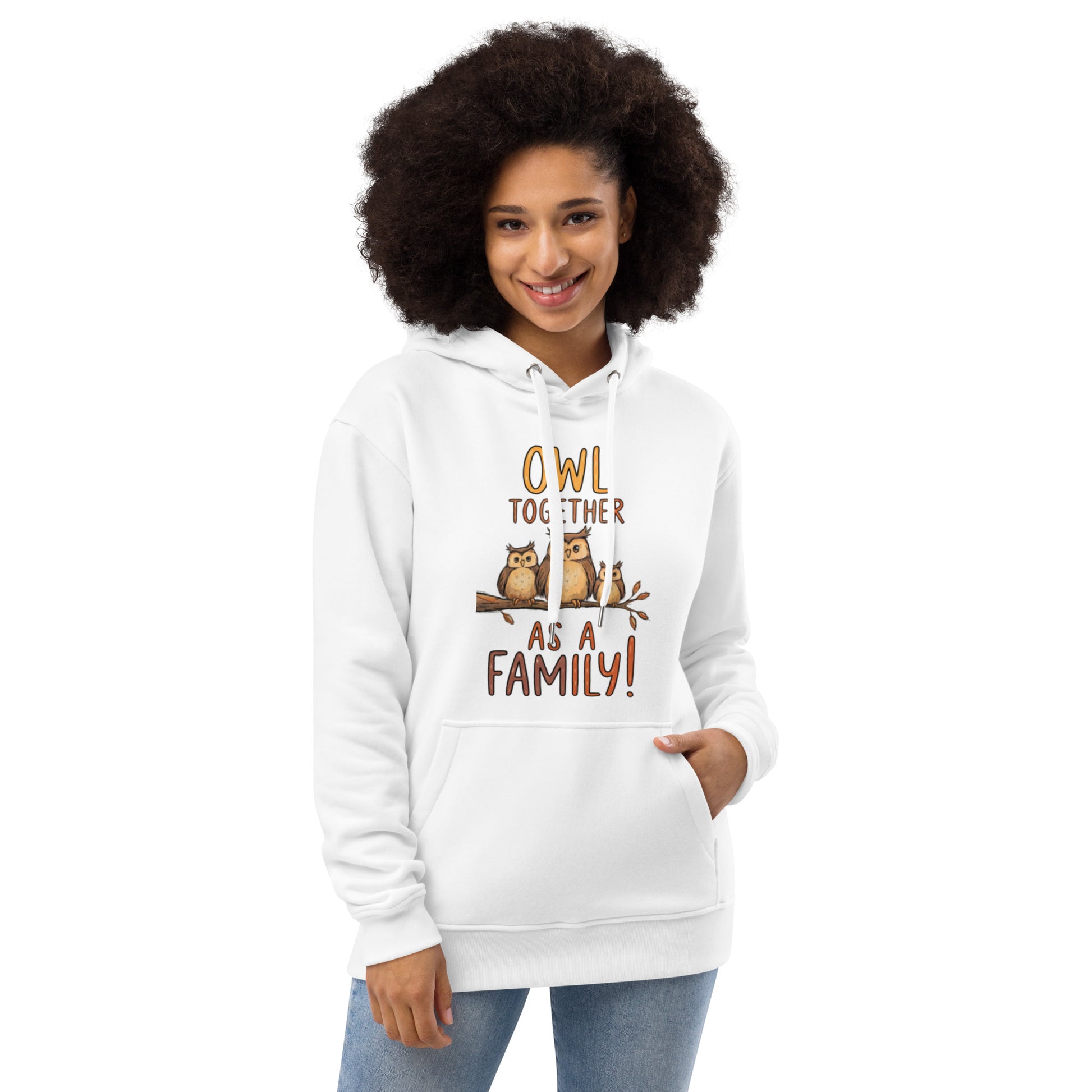 The Wise Owl Premium Hoodie – Eco-Friendly Elegance for All Genders White Dudeily