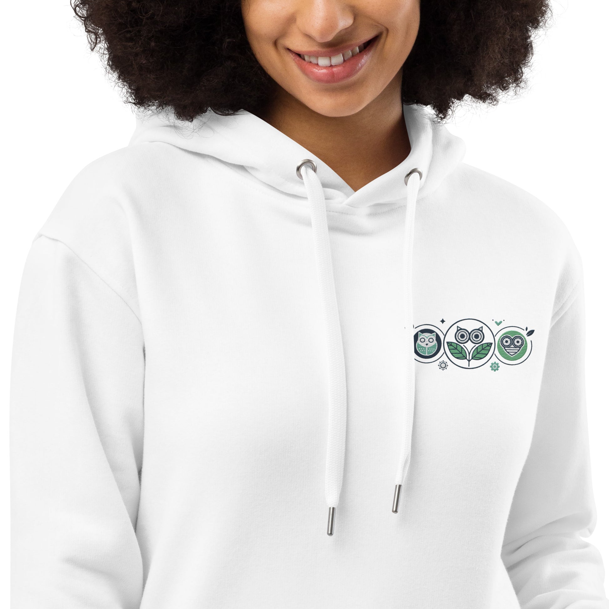 Premium Eco Hoodie: Nature’s Union | Owl Embroidered Sustainable Fashion Dudeily